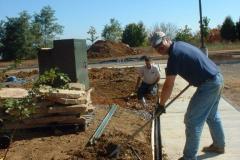 Owner Mike Duncan with Gene Wagstaff installs irragation 2002